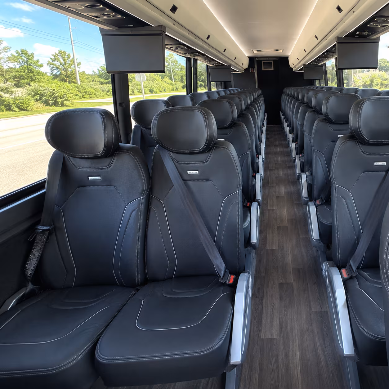 pharr 47 passenger charter bus inside